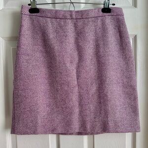 J Crew Wool Mini Skirt Pink Chevron